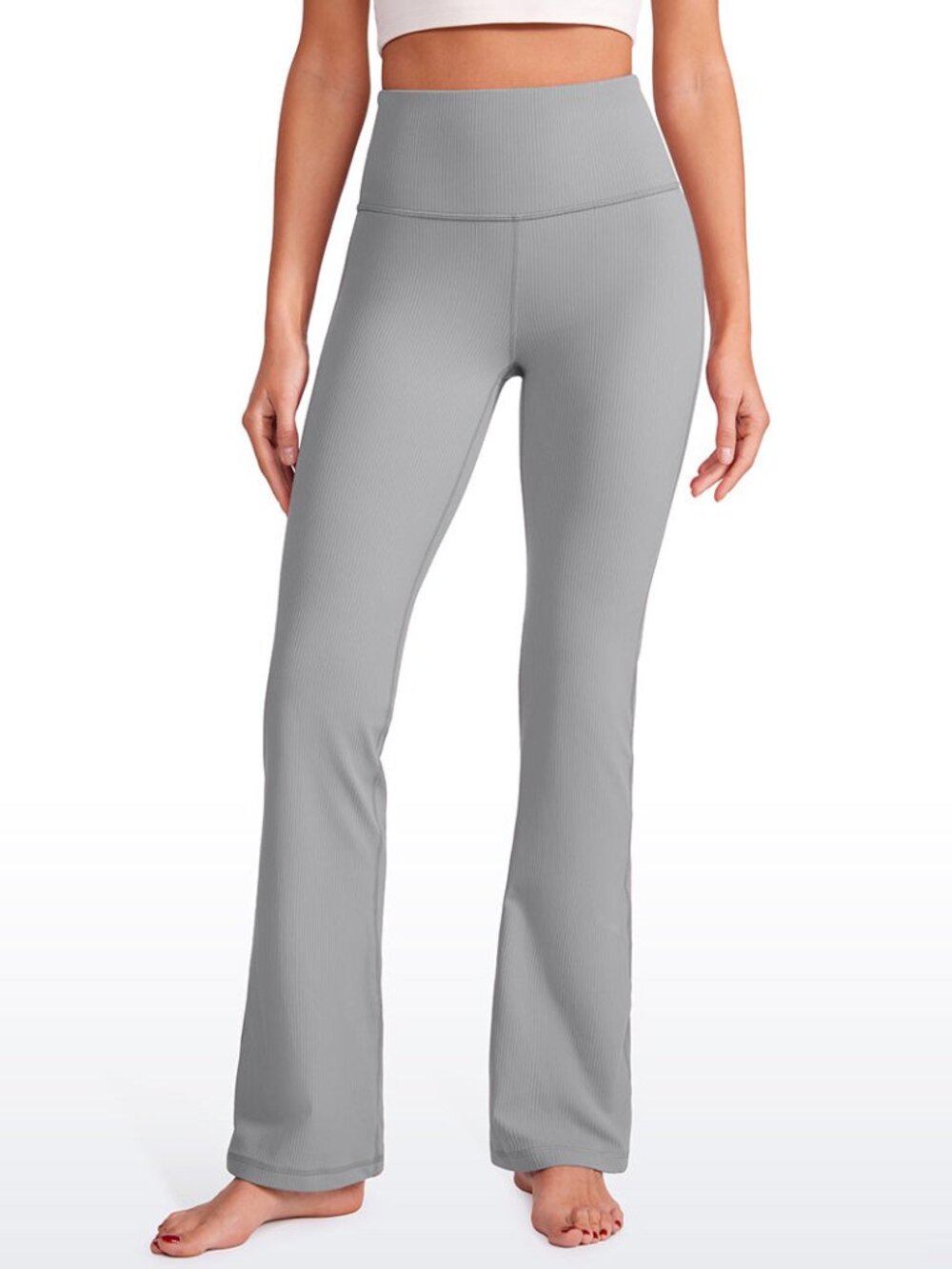 Ribbed High Waist Pocket Flare Leggings 31"